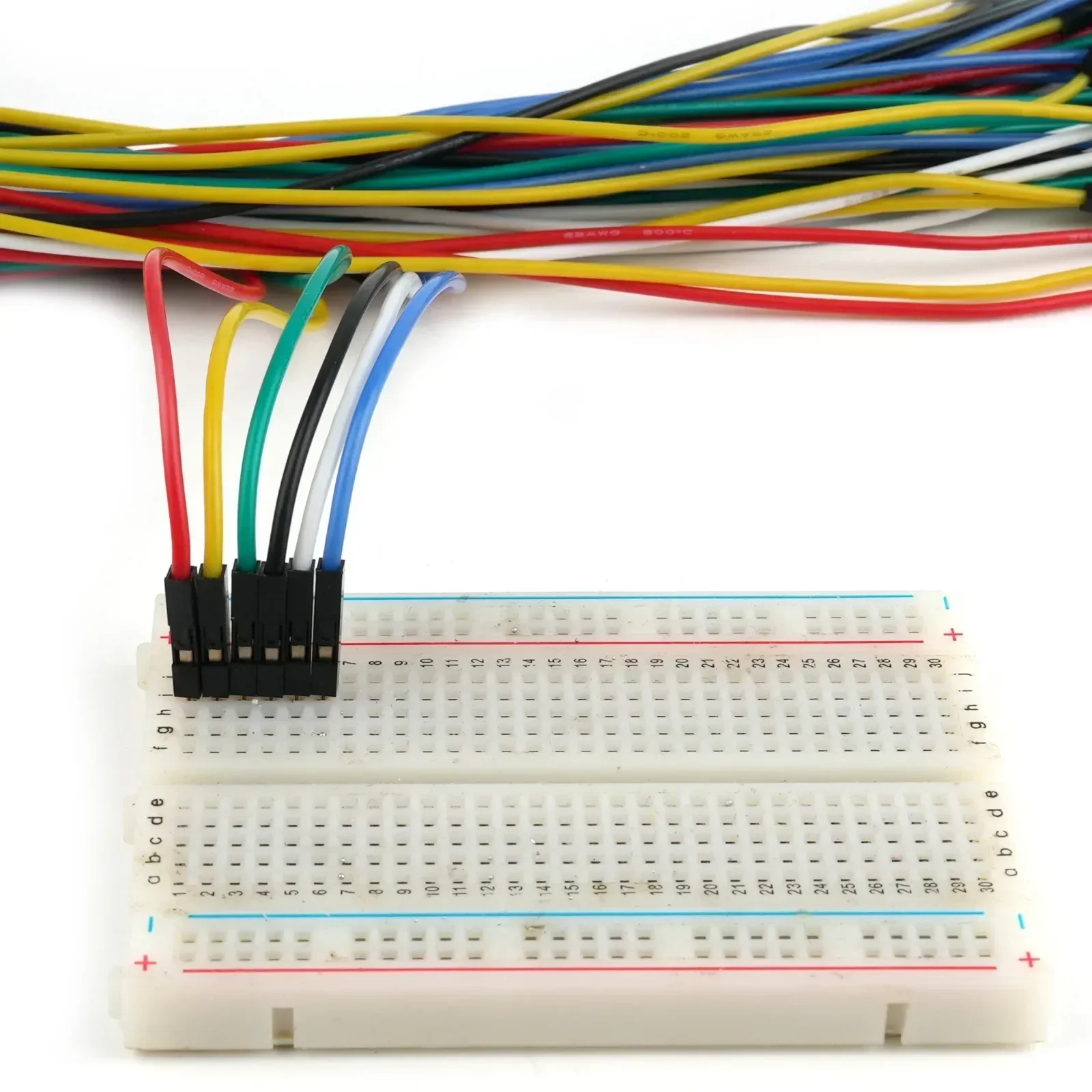 Fil DuPont en silicone plaqué or, Bornes, Fil de test haute température, 60 conducteurs, 22AWG, 2.54mm, 30cm, 60 pièces