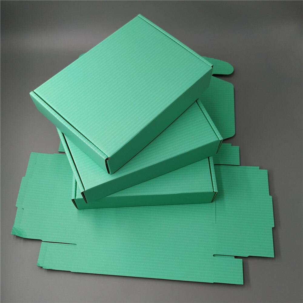 25*15*4cm large green corrugated cardboard boxes for scaft gloves clothing express postal pacakging boxes green