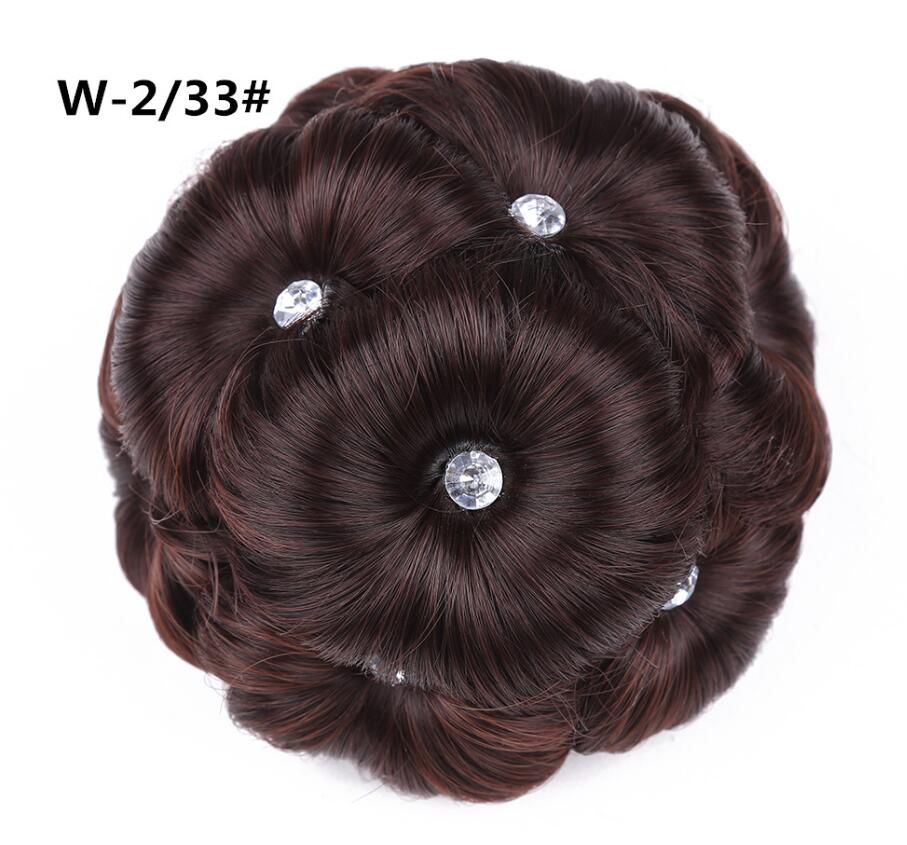Golden Beauty Women's Synthetic Hair Curly Chignon With Plactic Comb Bride Wedding Clip In Hairpiece Extensions: #35