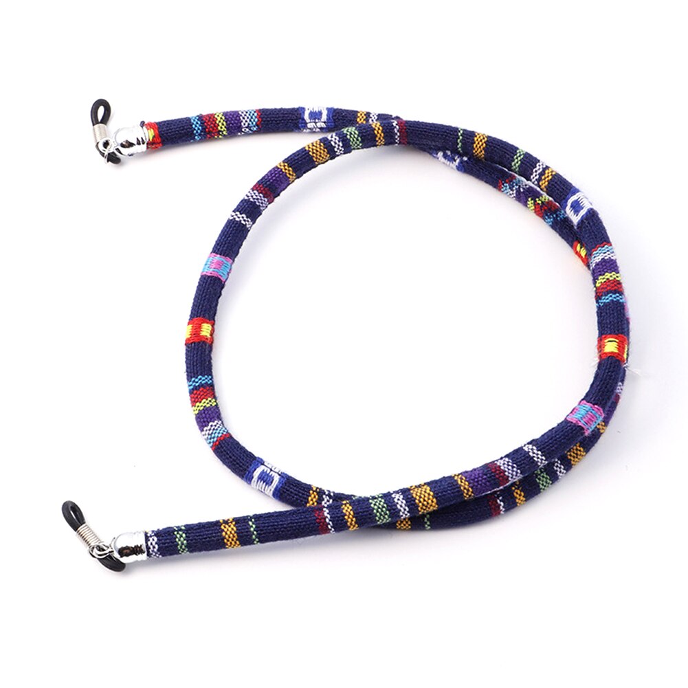 Eyeglass Sunglasses Cotton Neck String Cord Retainer Strap Eyewear Lanyard Holder High-End Ethnic Rope Glasses Chain: Blue