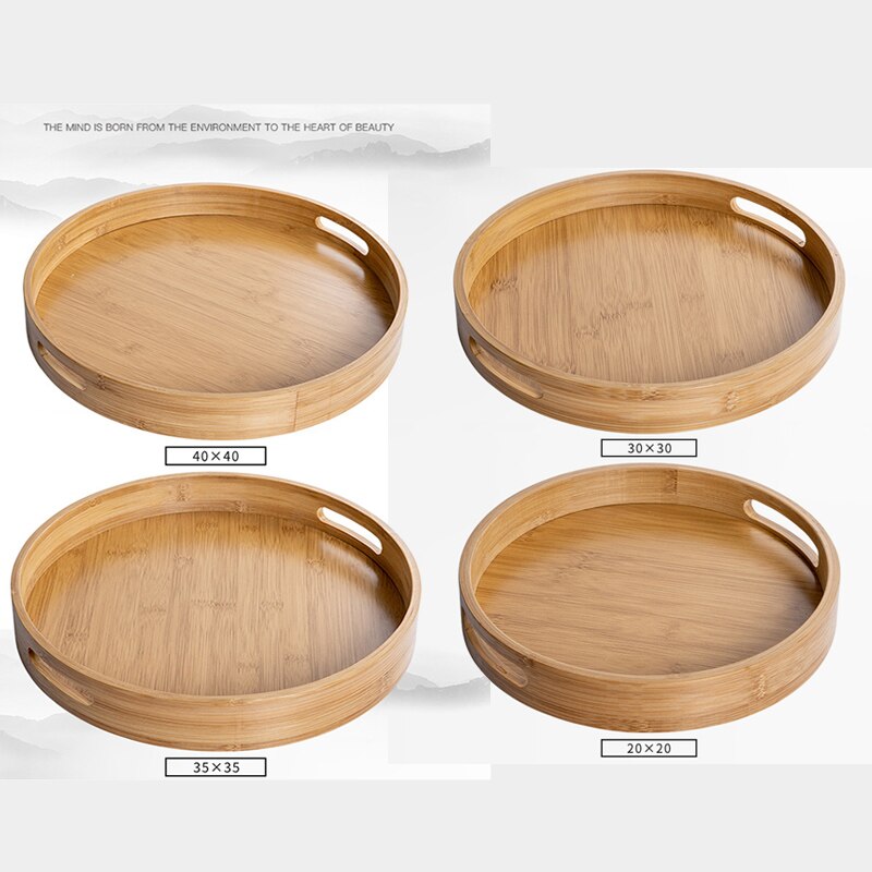 Japanese Style Bamboo Tea Tray Food Serving Plate Snack Deseert Plate Baking Bread fruit Dishes Drink Platter