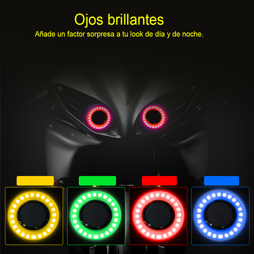Motorfiets Koplamp Md003 12V Led Angel Eyes Bol Vervangbare Halo Ring Koplamp 4500lm Autobike Mistlamp