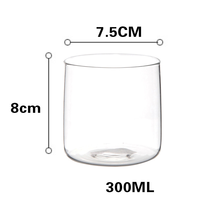 300ml Transparent Glass Coffee Cup Milk Tea Cocktail Glass Can Glass Mugs Juice Beverages Cup Home Office Bar Drinkware: A