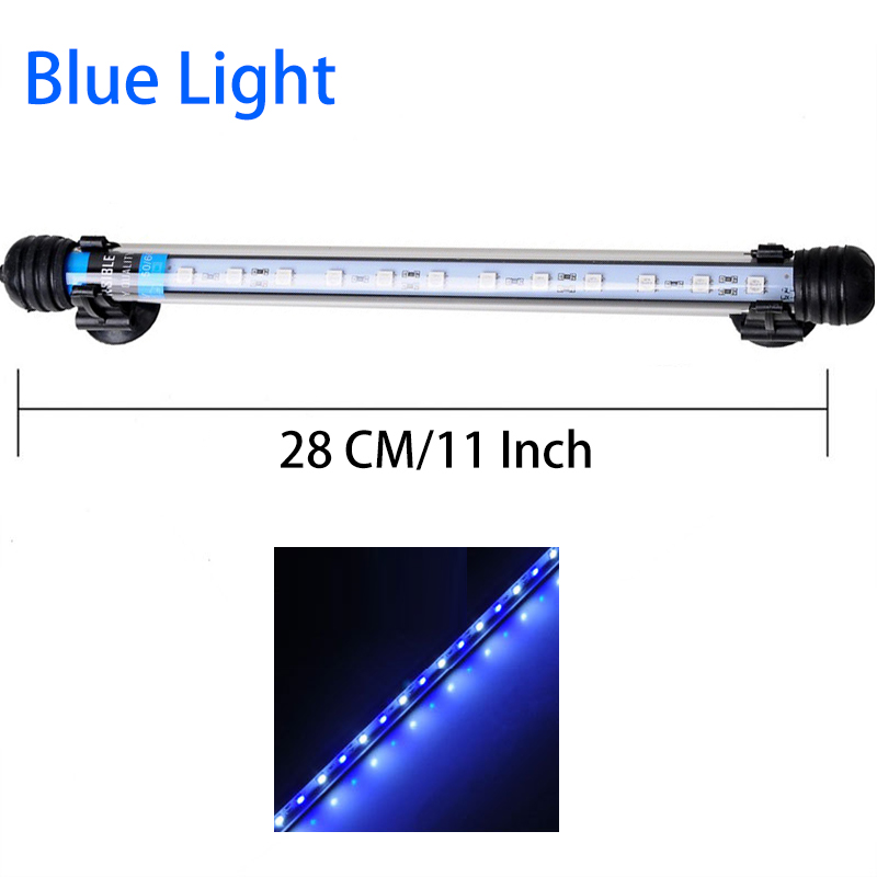 Gako Aquarium Licht LED Wasserdicht Aquarium Licht Unterwasser Fisch Lampe Aquarien Dekor Beleuchtung Anlage Lampe: 28CM  Blau