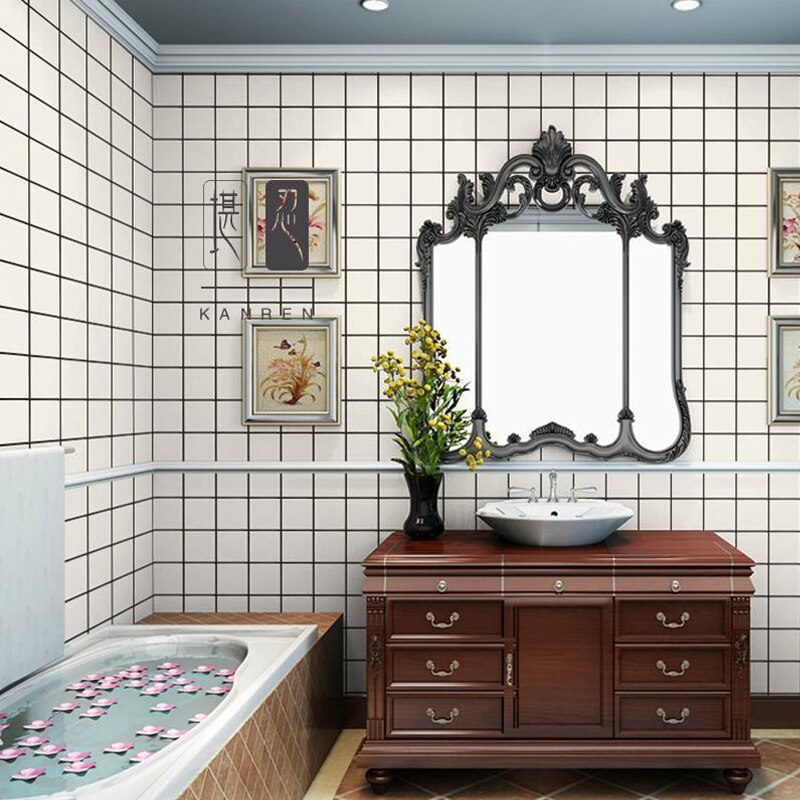 Stickers Fire Retardant Tile for Kitchen Bathroom 30x30cm Waterproof Self-adhesive Wall Paper Home Decoration In Stock