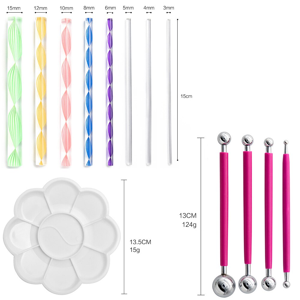 Ensemble d&#39;outils de pointillage Mandala, 62 pièces/ensemble, stylo de pointillage pour peinture Nail Art, tiges acryliques, poignée, outils en cristal strass