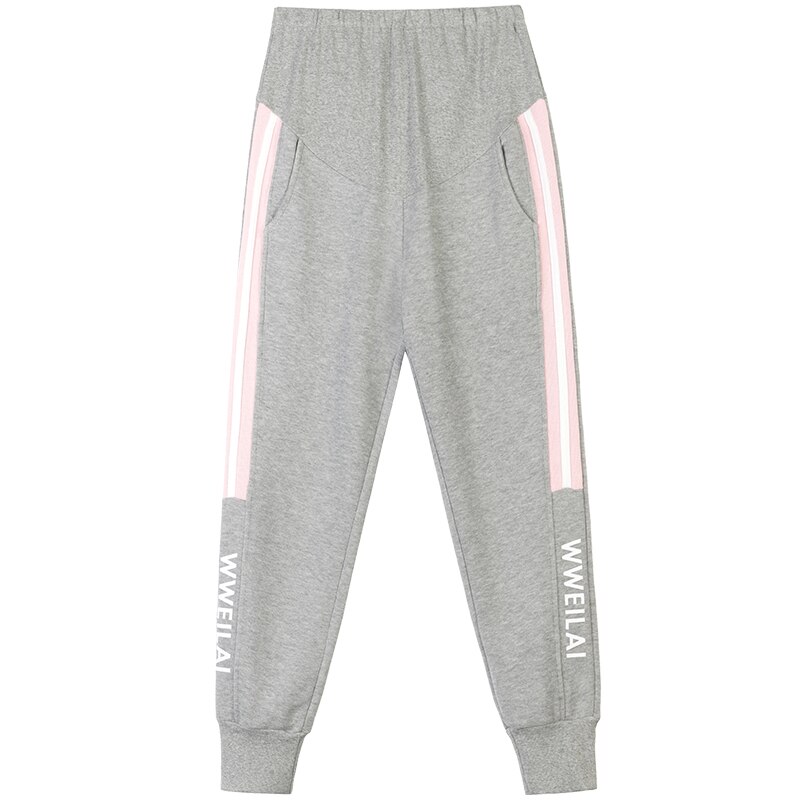 828# Autumn Chic Ins Maternity Sweatpants Sports Casual Cotton Pants Clothes for Pregnant Women Pregnancy Elastic Waist Belly