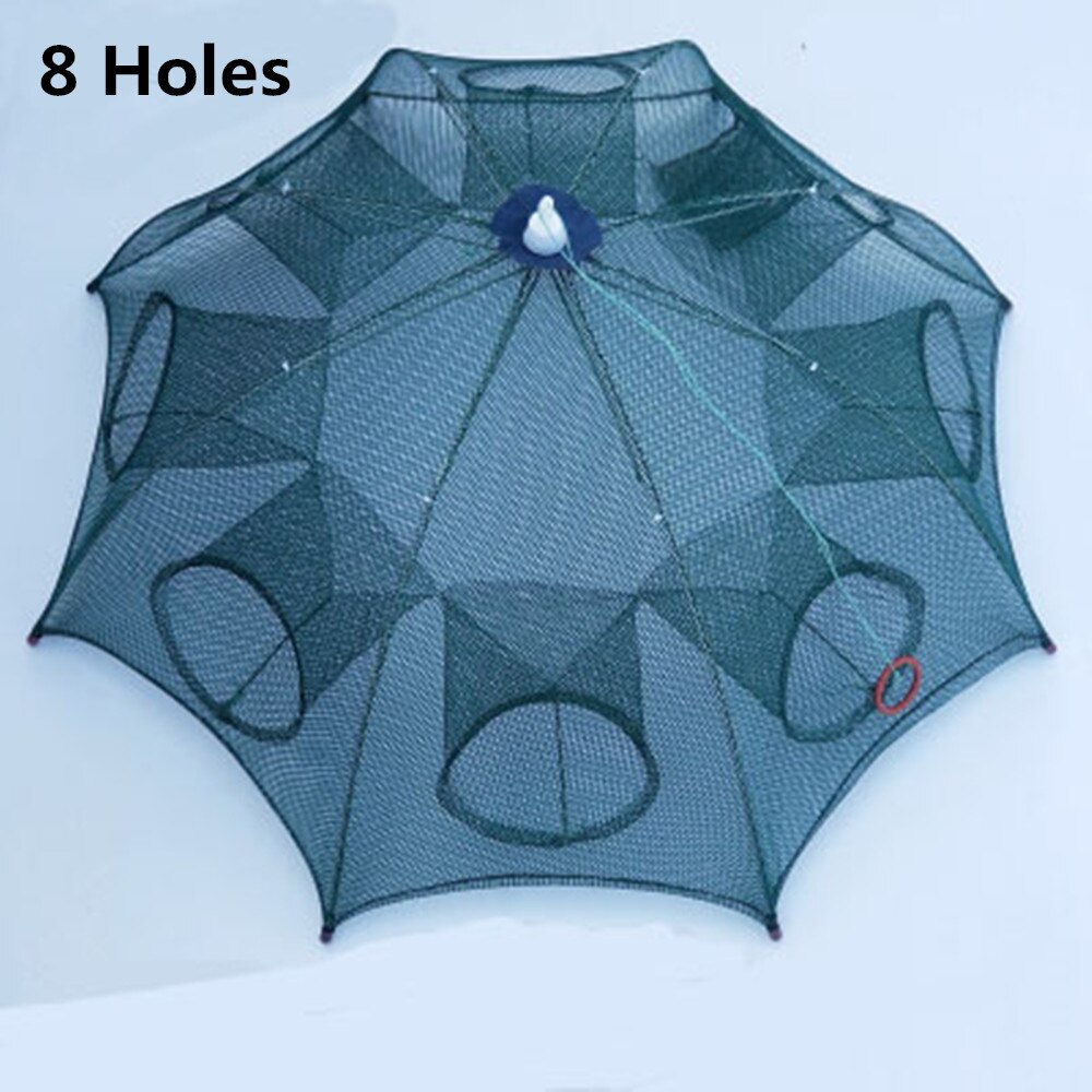 FishingLife Fishing Nets Folded Portable Automatic Nylon Casting Network Shrimp Trap Wobbler Cast Mesh Trap Multilateral Holes: 8