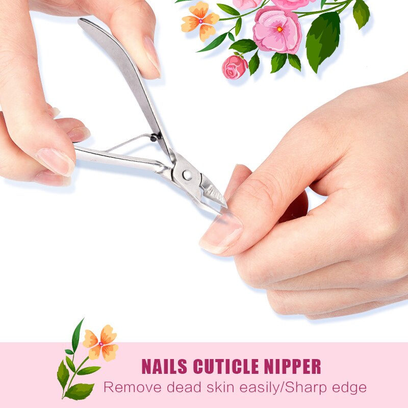 Pinza para la cutícula del dedo del pie, cortador de uñas de acero inoxidable, Tijera para cutículas, manicura, herramientas de Arte de uñas, 1 ud.