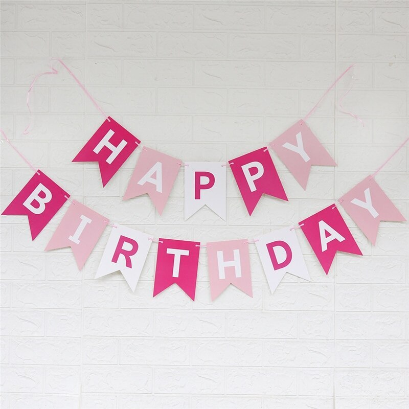 Paper Bunting Garland Banners Flags Happy Birthday Banner For Kids Birthday Party Baby Shower Party Decoration Bnaner