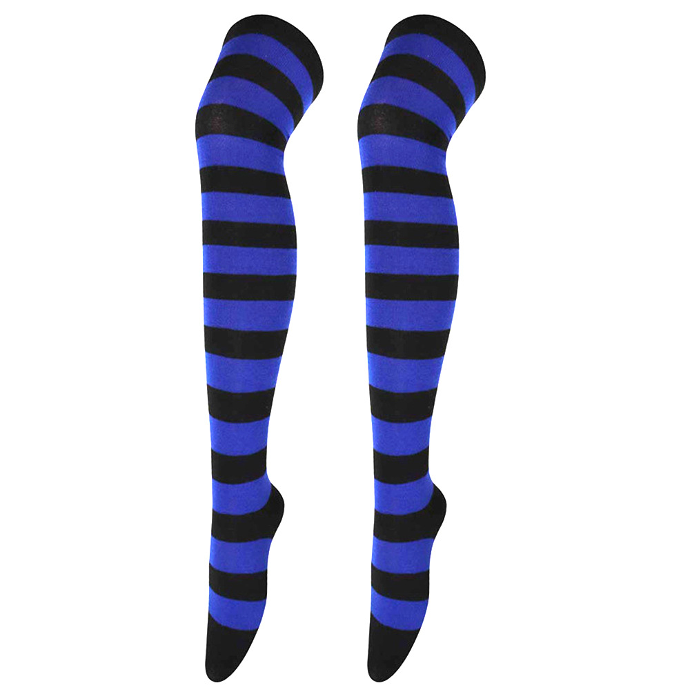 Calze a righe colorate Calzini sopra il ginocchio giapponesi Moda donna Mantieni caldi Soks Calze lunghe sottili sexy Calze a righe bianche nere: Arancione