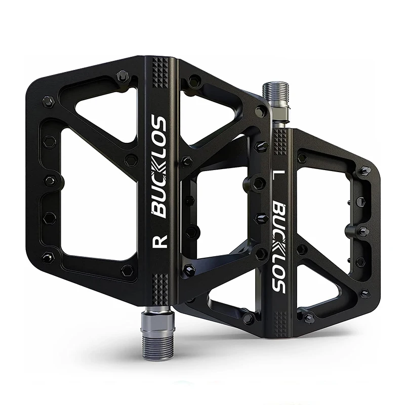 BUCKLOS MTB Bike Pedals Sealed Bearing Mountain Road Bicycle Flat Pedal Platform Ultralight 9 16'' Platform Pedals Bicycle Part: Yellow