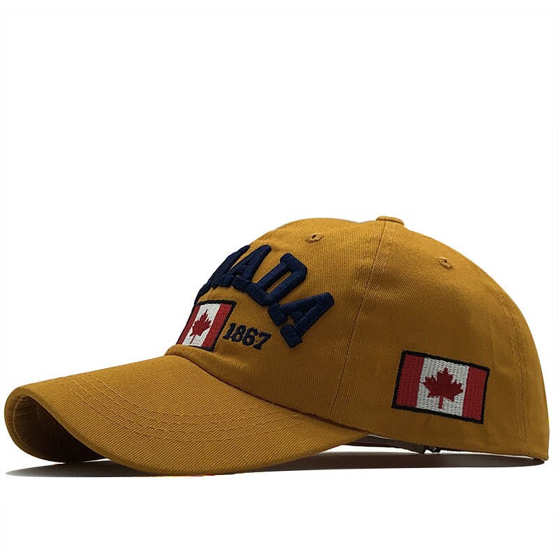 Mænds baseball kasket til kvinder snapback hat canada broderi benkasket gorras casual casquette mænd baseball hat  b032: Gul