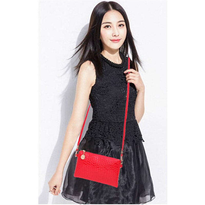 Women Casual Solid Shoulder Bag Tote Handbag Messenger Mini Bags Clutch Coin Purse One Size For Girls: Red