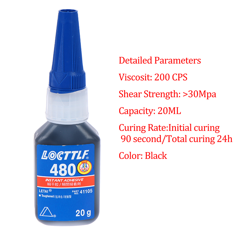 Black Super Glue Loctitf 480 For Plastic Wood Metal Rubber Tire Shoes Repair Strong Adhesive