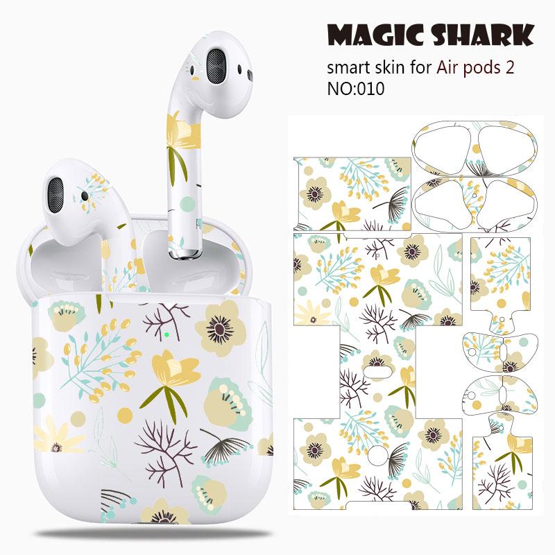 Magic Shark Clear Leaf Flower The North Face Leopard Cells Ultra Thin Sticker Case Film for Apple Airpods 2 Airpods2 001-019: 010