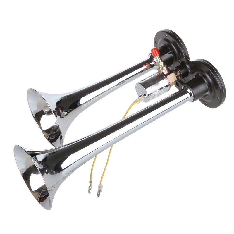 24v car truck metal double tube electric horn, air pump horn, electric control air horn, whistle horn