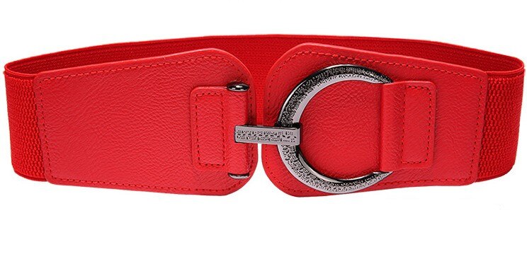 Mode Zwarte Cumberbanden Dame Brede Elastische Lederen Riem Jurk Jas Buikband Ceinture Luxe Gordel Rode Vrouwen: style 5 red color