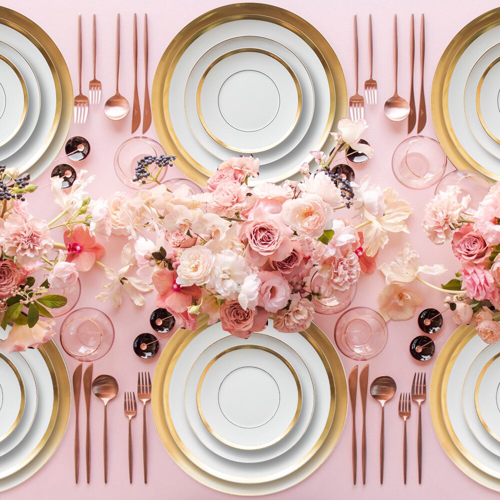 Phnom Penh Plaat Nordic Breed Phnom Penh Bone China Servies Set Steak Dessert Fruit Elegante Bone China Servies