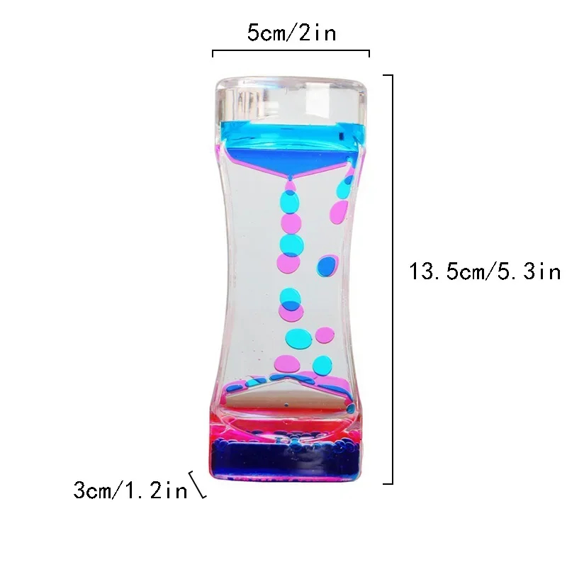 Liquid Motion Bubbler Timer Pack of Colorful Hourglass Liquid Bubbler Fidget Sensory Anxiety Autism Children Activity Calm Relax