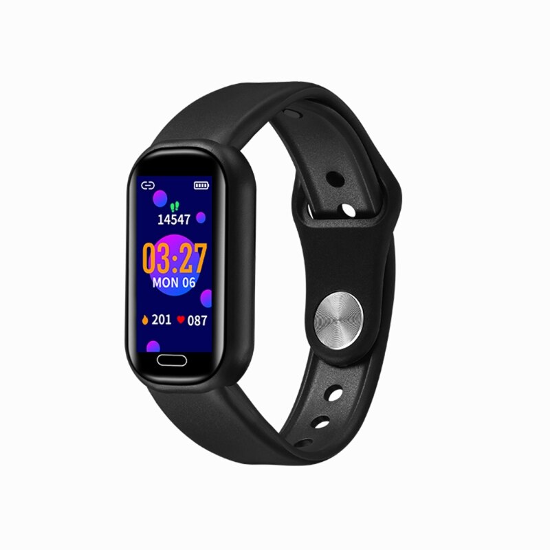 Die  y16- neuesten smarten sportuhren mit wettervorhersage, schlafüberwachung, temperaturüberwachung, fitness-tracker, blutdruckmessung und touchscreen.: Schwarz