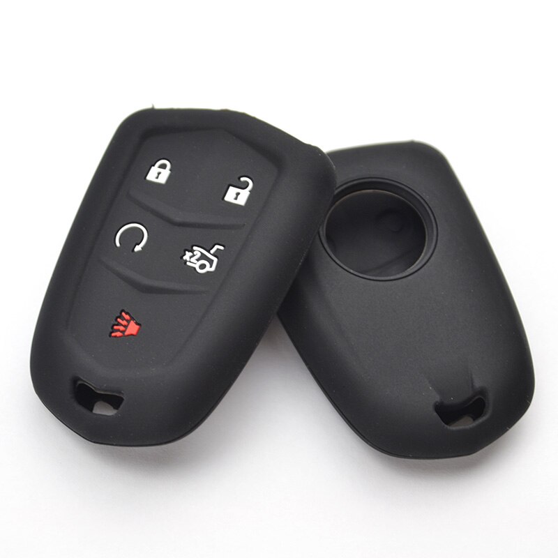 For Cadillac CT6 ATS CTS XTS SRX XT5 Silicone Remote Key Case Fob Shell Cover Skin Holder 5 Button