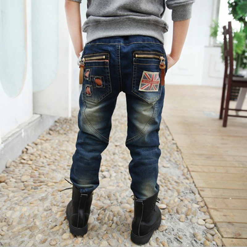 Spring Autumn Jeans For Boy Pants Kids Teenager Trousers Denim Warm Pants Children Korean Clothes