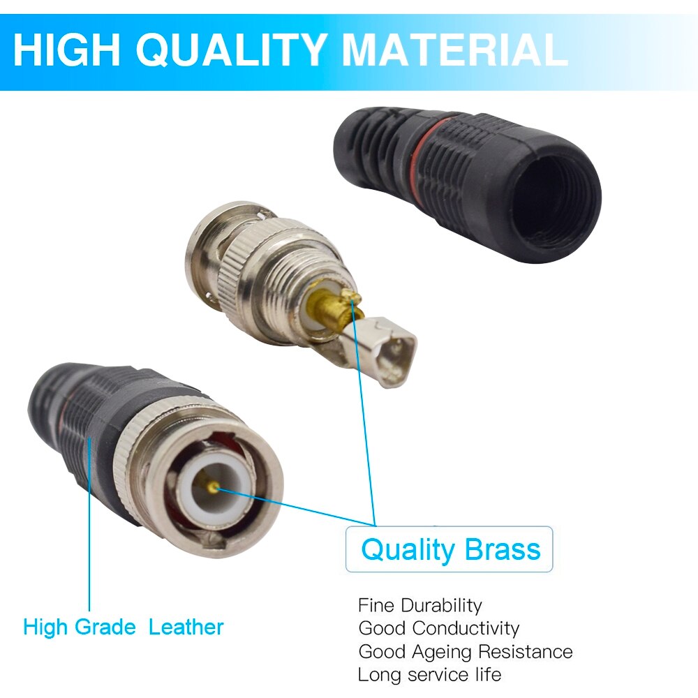 Conector BNC JR-B35 cctv, adaptador, 50 ohmios, 75 ohmios, 2/5/10 Uds.