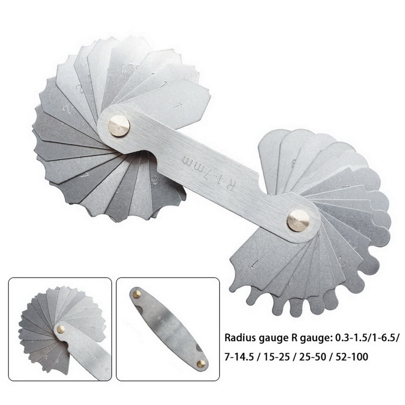 1pcd Radius Gauge Stainless Steel Radius Fillet Dauge Measuring Tool R gauge Model Radius Gauge R Gauge