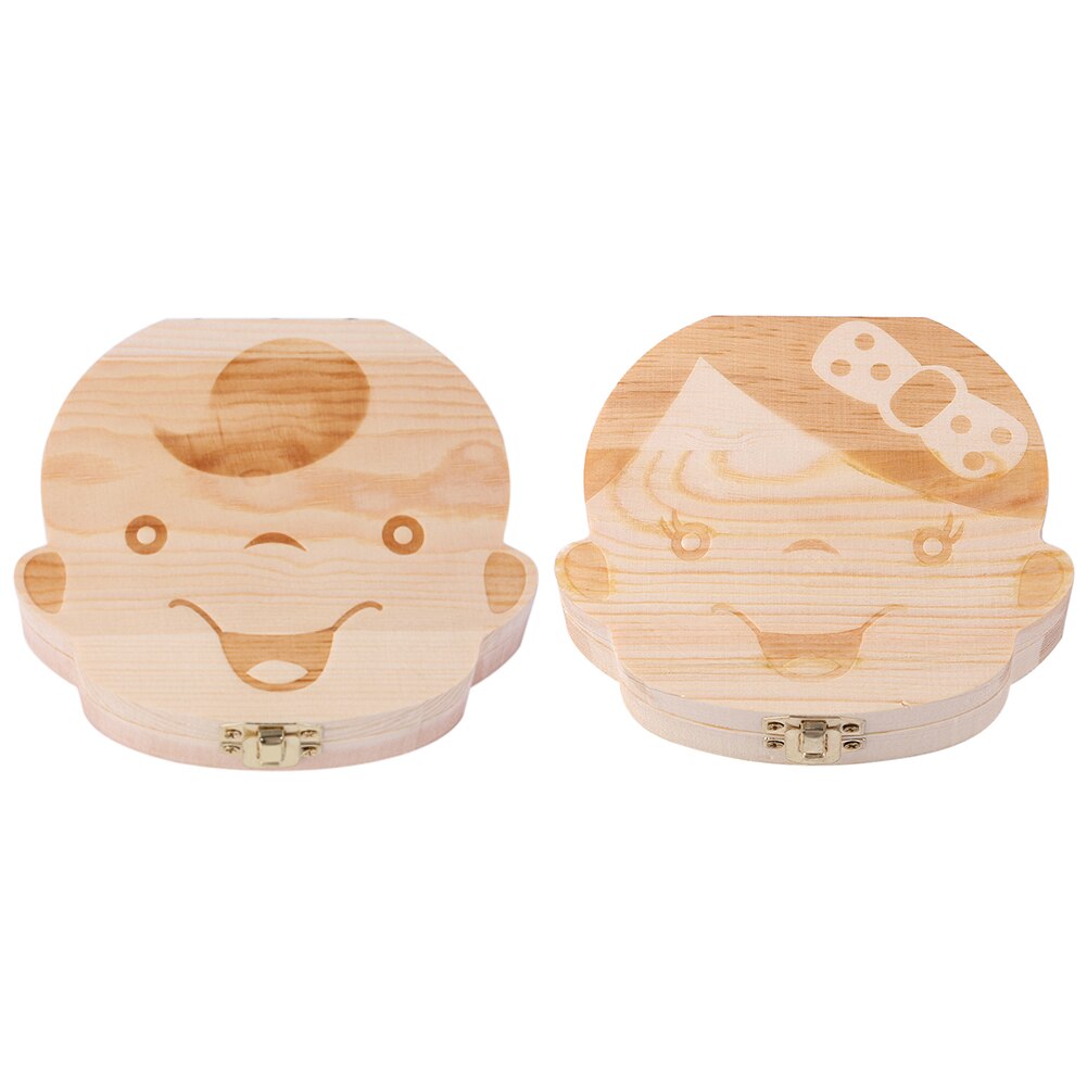 Wooden Baby Tooth Box Kids Teeth Storage Box Teeth Umbilical Lanugo Organizer Milk Teeth Collect Keepsakes Save
