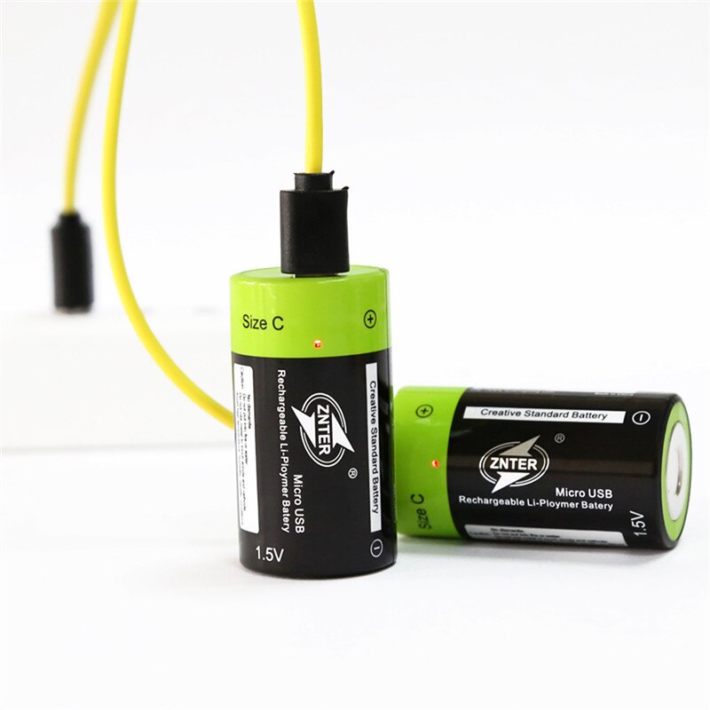 ZNTER 1.5 V 3000 mAh USB Oplaadbare Batterij Maat C Opgeladen Lipo Lithium Polymer Batteria Universele Micro USB Opladen Batterijen