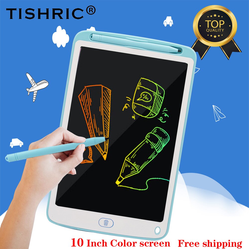 TISHRIC 10 Inch Color Screen LCD Writing Tablet With Stylus Pen For Drawing Kids Educational Handwriting Pad Graphics Tablet