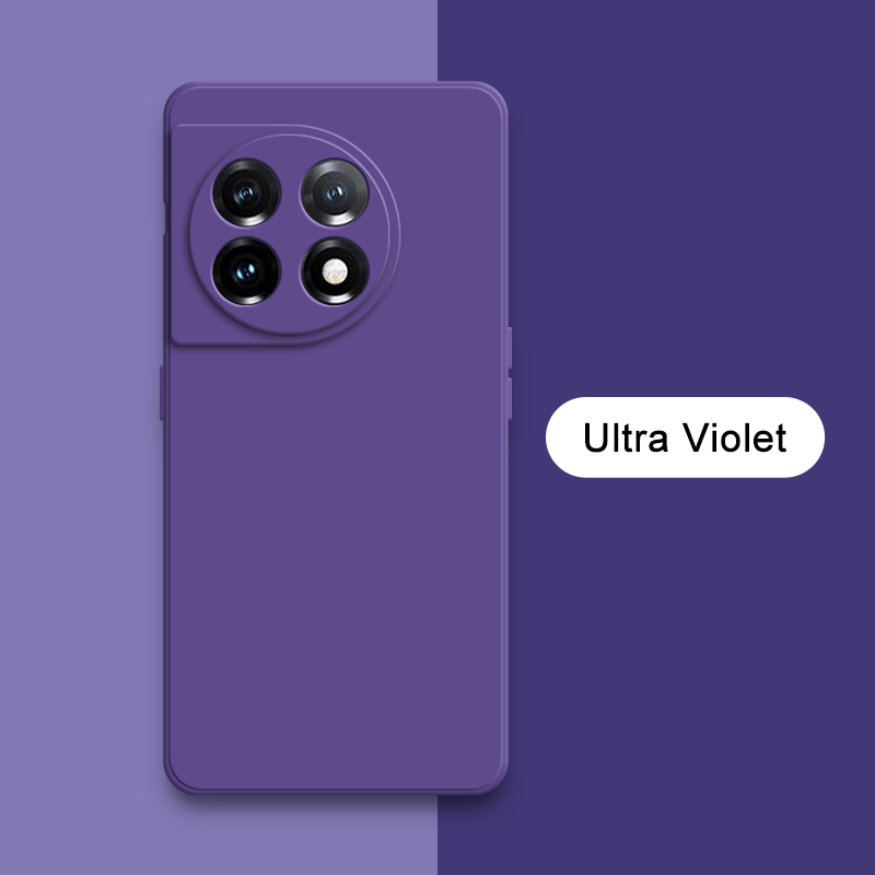 Oryginalne kwadratowe etui na telefon z płynnego silikonu dla Oneplus 11 R 11R Miękka, odporna na wstrząsy osłona ochronna 360 Obudowa mobilna Oneplus11: Mikrofibra / Lawenda