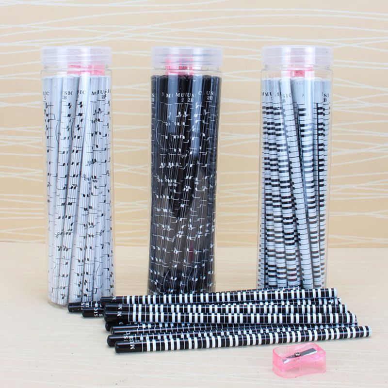 36pcs Musical Note Pencil 2B Standard Round Pencils Piano Notes Writing Drawing Tool Stationery School Student E65A