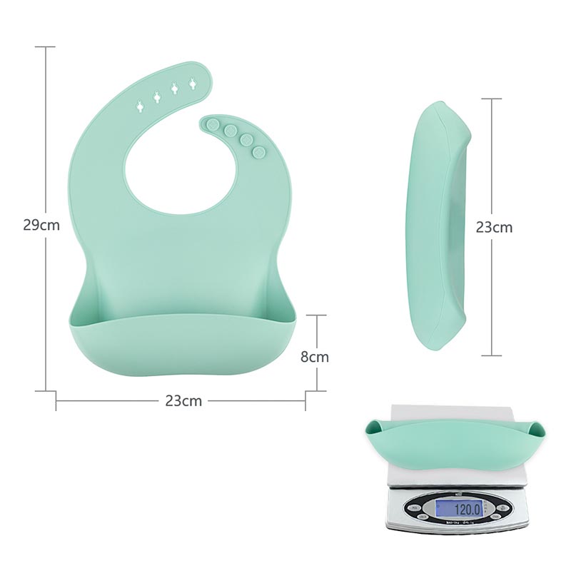 Solid Silicone Bibs Baby Feeding Saliva Towel Waterproof Soft Cloths Bandana Lightweight Infant Bibs Aprons Adjustable