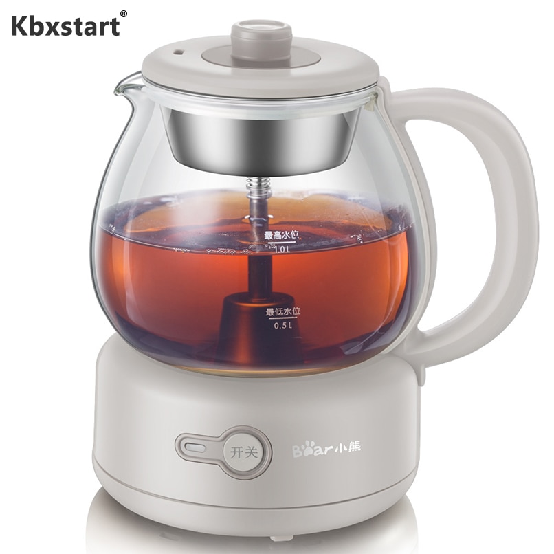 220v mini hälsopanna tjockt glas automatisk vattenkokare te vatten separation te cirkulerande värme te med filter 1l