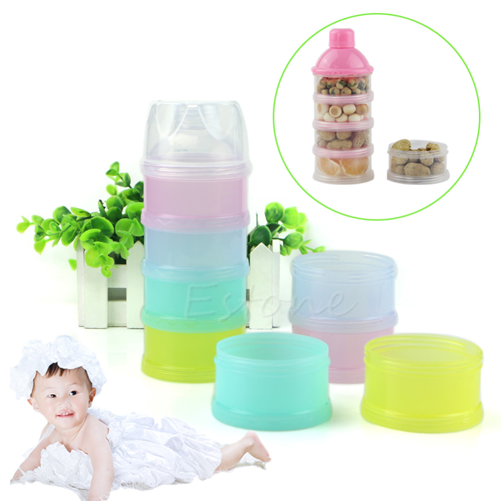 4 Layers Baby Milk Powder Container Portable Formula Food Storage Container Dispenser Food Bottle Box Dispenser