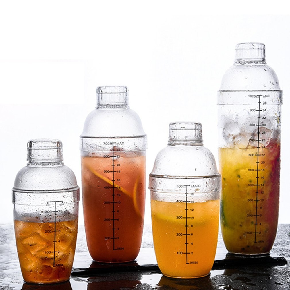Shop Hand Shaker PC Snow Ke Cup With Black Scale Transparent Resin Snow Ke Pot Milk Tea Shop Hand Shaker