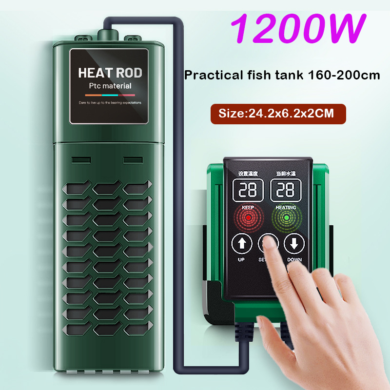 1200w Aquarium Aquarium Heizung LED-Temperatur anzeige einstellbare Wasser heizstab konstante automatische Temperatur: L / Rosa