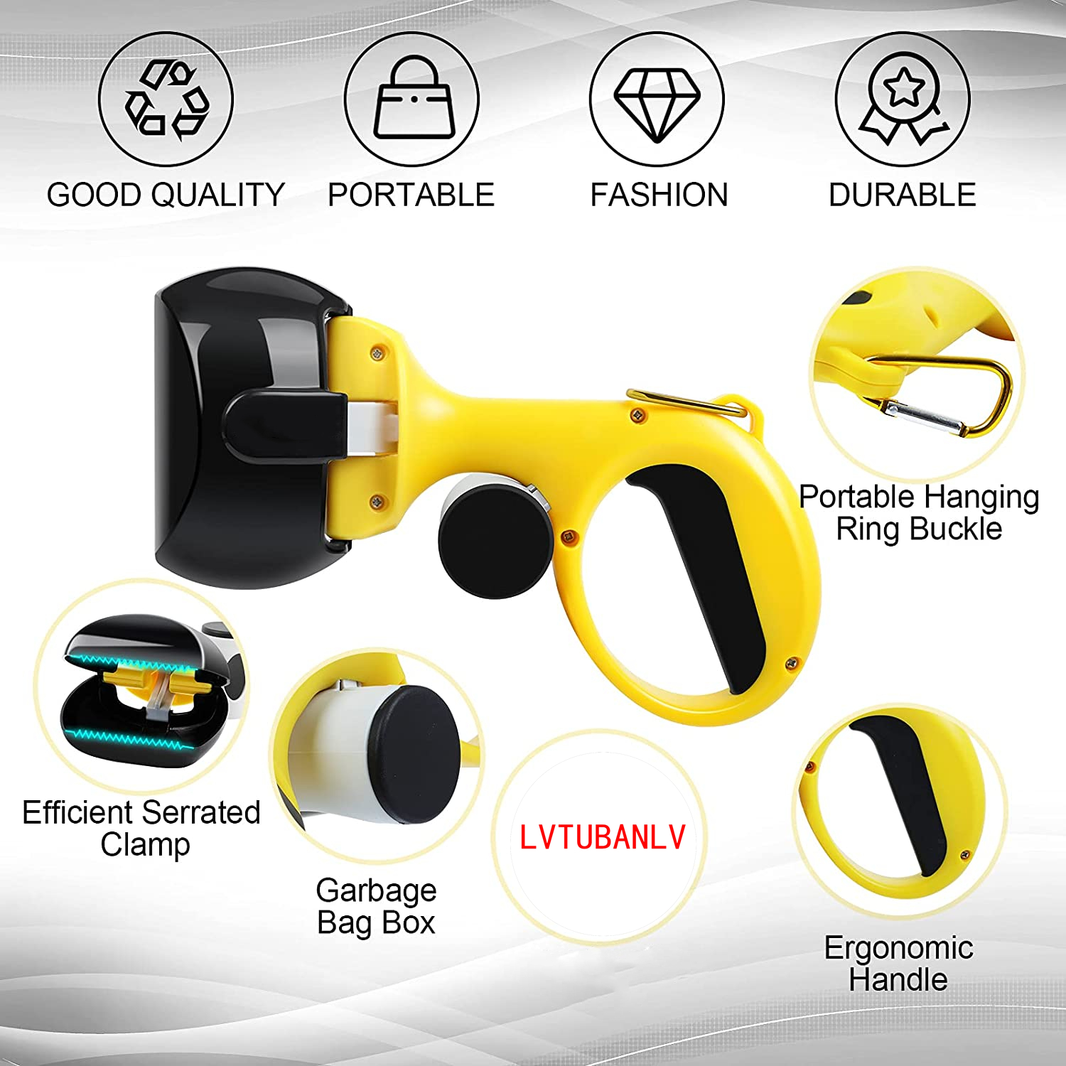 LVTUBANLV Pooper Schaufel für Hund Mittel Kleine Haustier Kacke Abfall wählen hoch Gestell Poo Abfall Entfernung robust Langlebig Nicht Zerbrechliche Pflücker