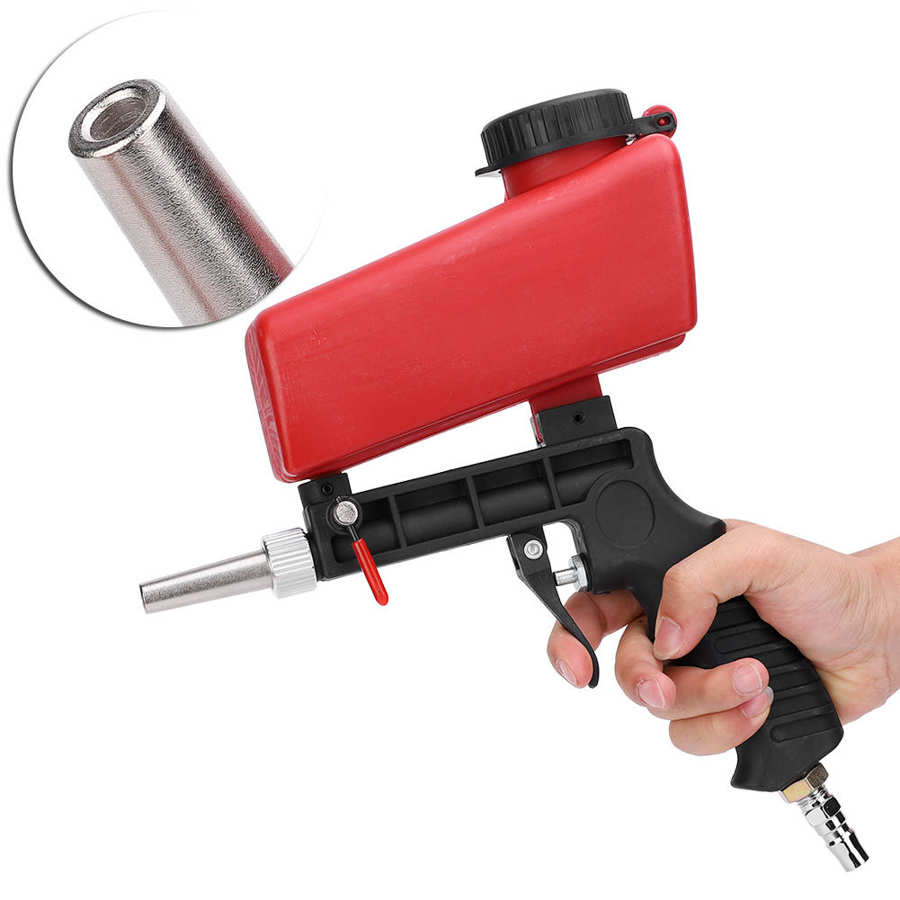 Adjust Sandblast Sand Blaster Hand Held Pneumatic Sandblasting DIY Comfortable To Hold 21LBS Reliable Safe for Automobile