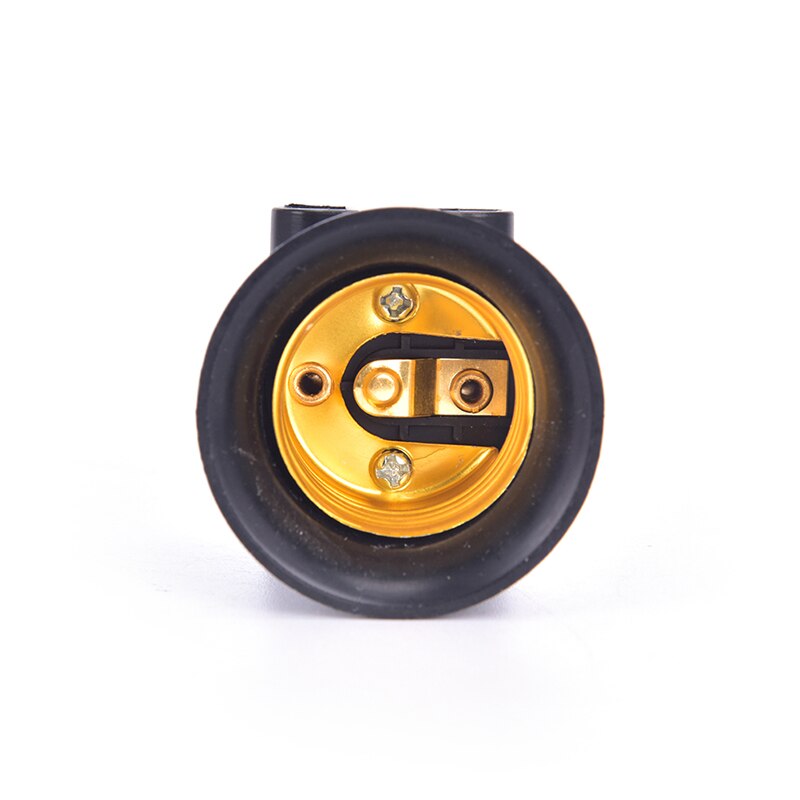 Pbt brandsikker  e27 pære adapter lampeholder base sokkel konvertering med eu stik