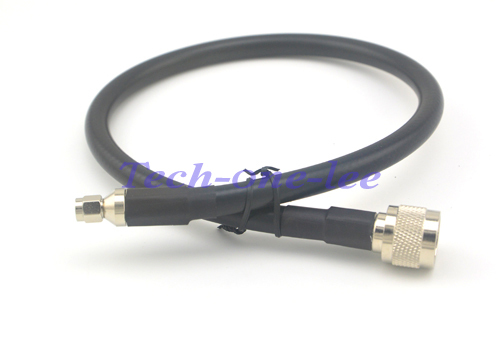 Cabo de extensão n macho para rp sma plugue fêmea pino rf conector coaxial adaptador 50cm lmr400 trança jumper cabo