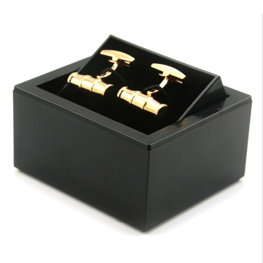 Men Cufflinks Case, 80x75x45mm Cufflink Box Display With 360 Degree