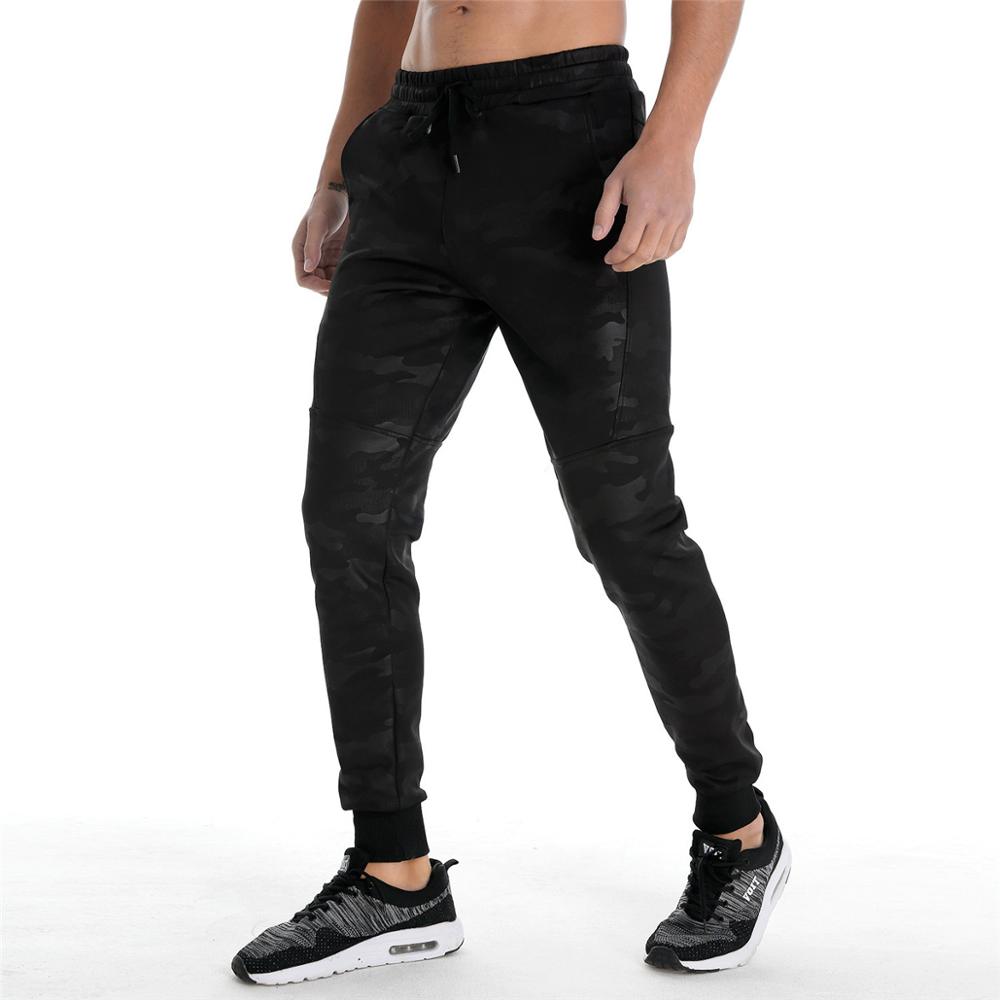Camouflage joggingbroeken heren hardloopbroeken katoenen trainingsbroeken sportschool fitness trainingsbroeken heren herfst trainingsbroeken: Zwart / M