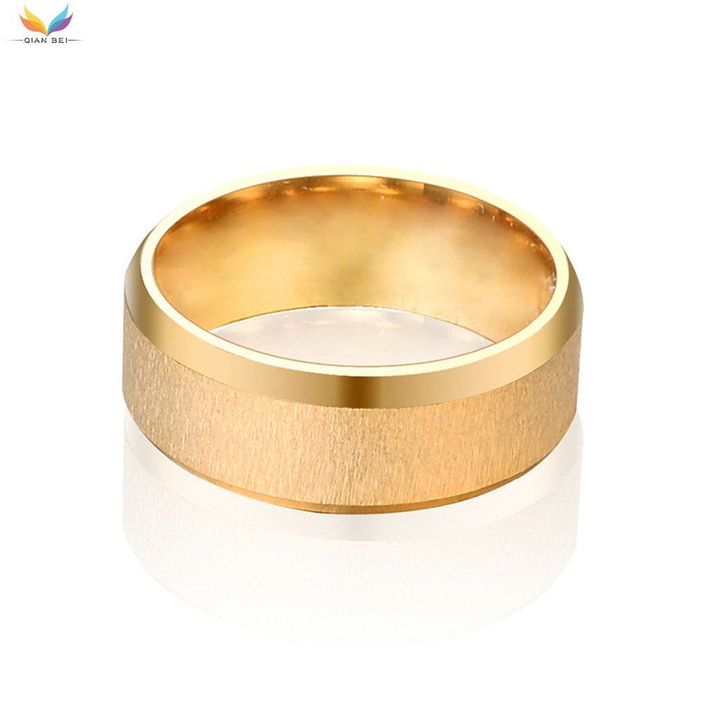 Anillo de acero inoxidable dorado para hombre, sortija masculina, Simple, ideal para boda y