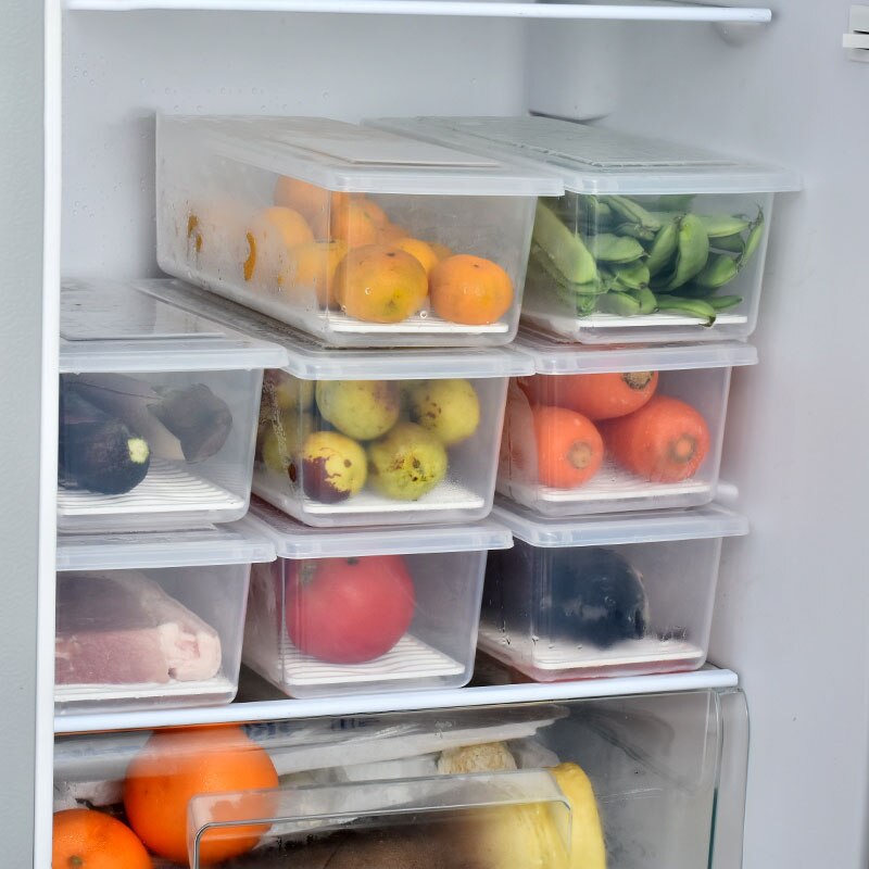 Récipient de stockage en plastique avec couvercles poignée réfrigérateur stockage clair aliments conteneurs petit réfrigérateur boîtes de rangement cuisine R2023