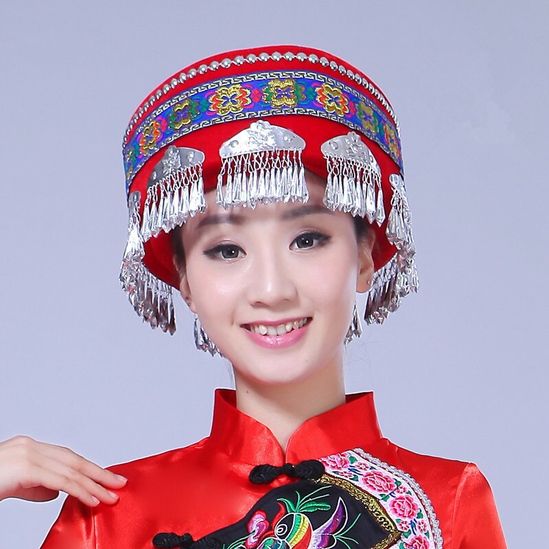 Miao – chapeaux chinois pour femmes, coiffure de danse, accessoires pour cheveux, couvre-chef traditionnel, pour spectacle sur scène