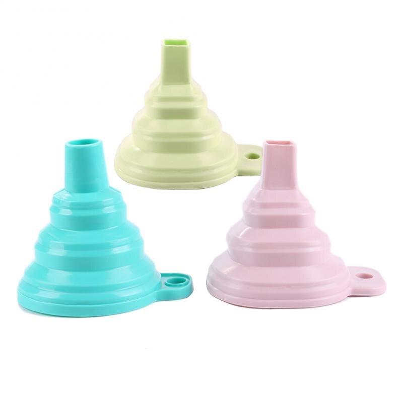 1/2 Pcs Mini Opvouwbare Trechter Silicone Inklapbare Trechter Opvouwbare Draagbare Trechters Anti-Spill Lange Hals Trechter Keuken Gereedschap