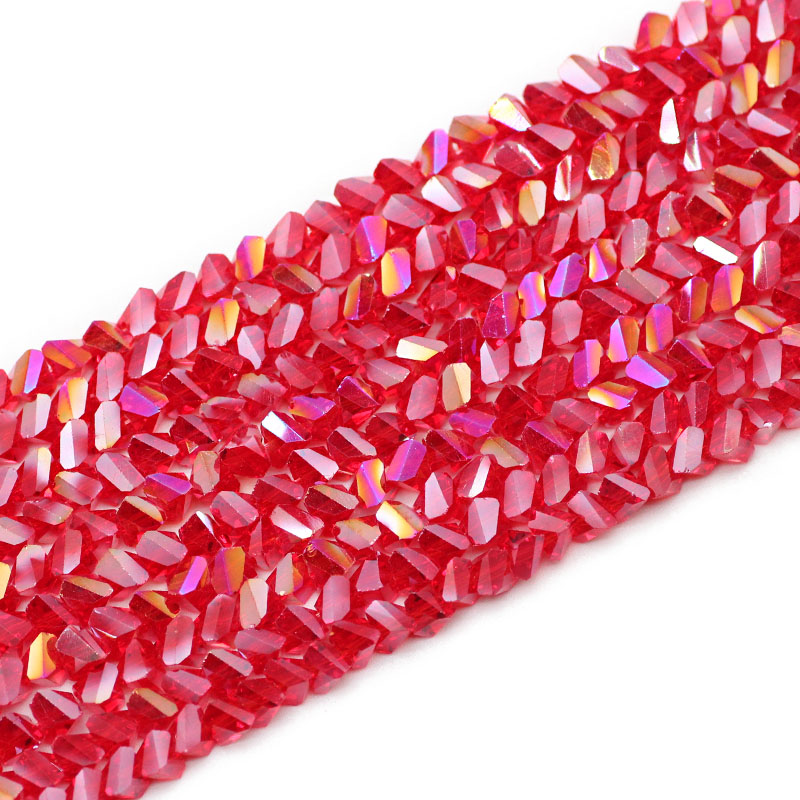 Cuentas de cristal austriaco triangulares de tetraedro, cuentas sueltas de vidrio para fabricación de pulseras de joyería, accesorios de bricolaje, , 6mm, 90 piezas: Naranja